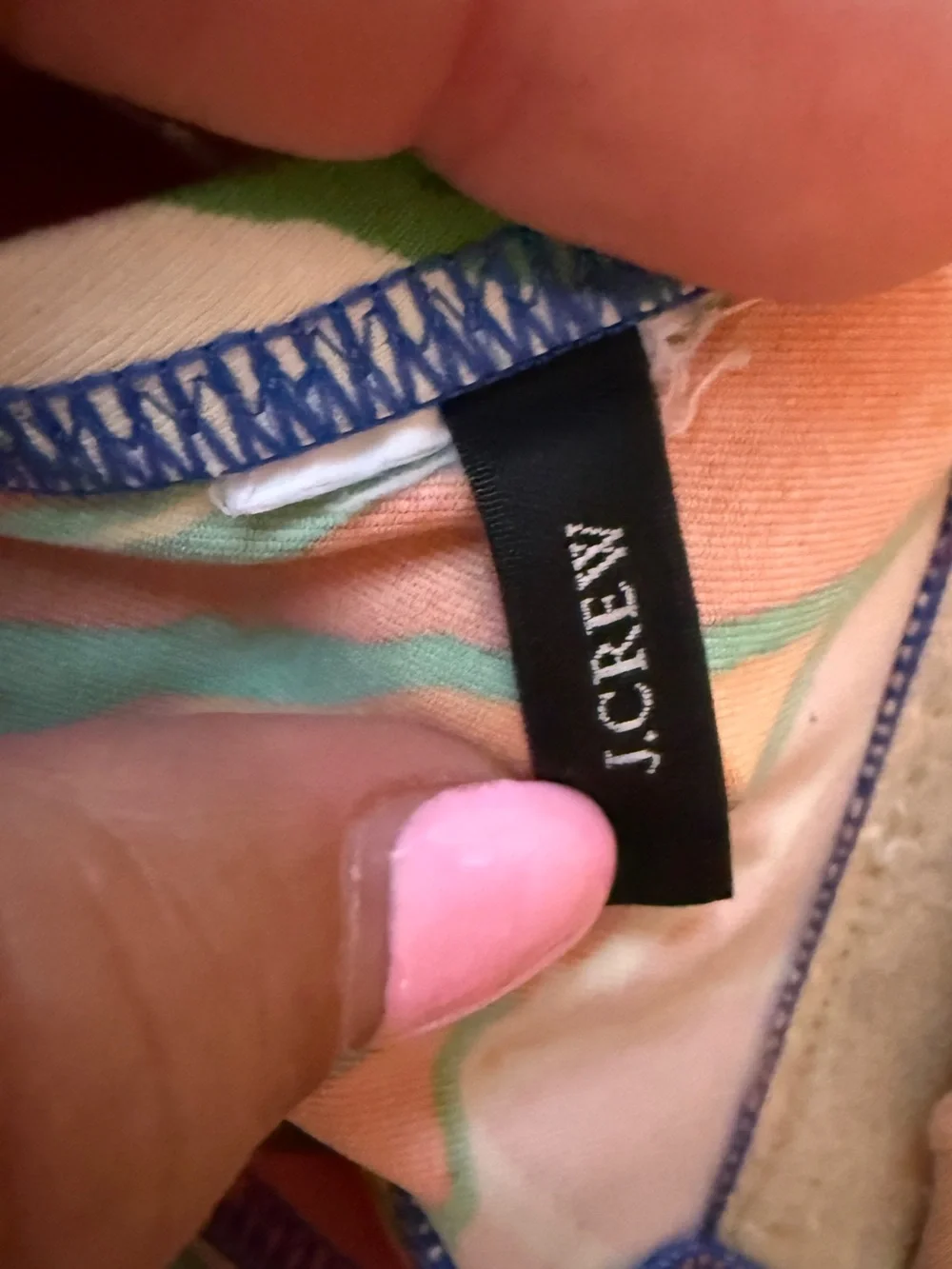 J. Crew women's Floral Bandeau Bikini in Blue, Orange & Yellow, no size tag,guc